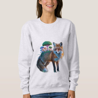 Fuchs-Wald-Fusion – Surrealistische Naturkunst Sweatshirt