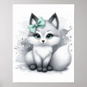 Fuchs-Wald-Kinderzimmer-Wandkunst Poster