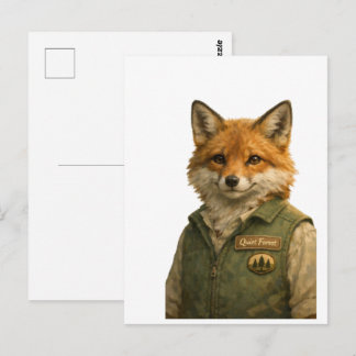 Fuchs-Wald-Ranger • Malerische Waldlandschafts-Pos Postkarte