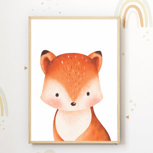 Fuchs Wald Tierkinderheim Poster Kinderzimmer Deko