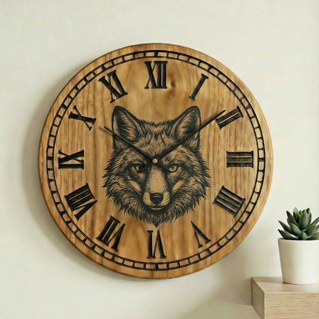 Fuchs Wanduhr - Wildlife Holzstil  (Von Creator hochgeladen)