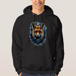 Fuchs Wasserfarbe Mond Wald Tier Ästhetik Hoodie