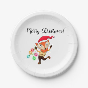 Fuchs-Weihnachts-Papierparty-Teller Pappteller