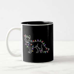 Fuchs-Weihnachtsbaum-Weihnachten-Tier-Tierliebhabe Zweifarbige Tasse