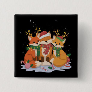 Fuchs Weihnachtslichter Santa Xmas Wald Tier Button