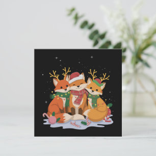 Fuchs Weihnachtslichter Santa Xmas Wald Tier Feiertagskarte