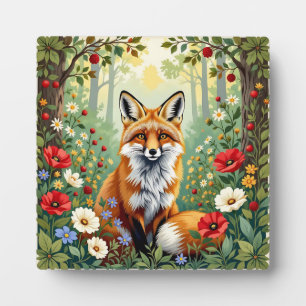 Fuchs-Wildblumen-Wald-Illustration Fotoplatte