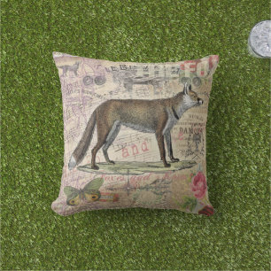 Fuchs-Wildlife-Vintage-Tierillustration Kissen