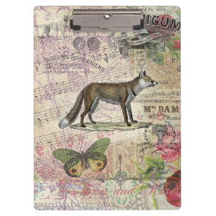 Fuchs-Wildlife-Vintage-Tierillustration Klemmbrett