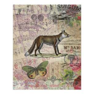 Fuchs-Wildlife-Vintage-Tierillustration Poster