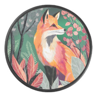 Fuchs Zauberwald Hand-Painted Nature Illustrations Eishockey Puck