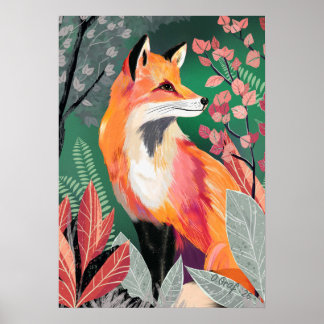 Fuchs Zauberwald Hand-Painted Nature Illustrations Poster