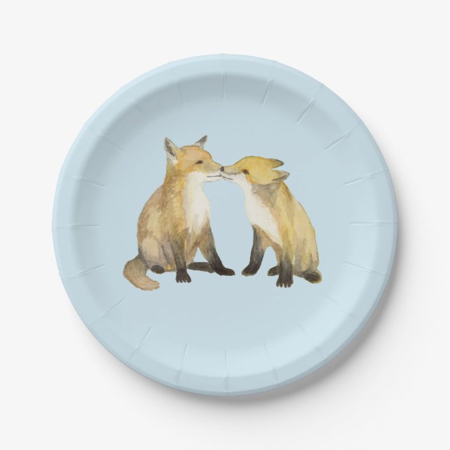 Fuchs Zwillinge Pappteller (Vorderseite)