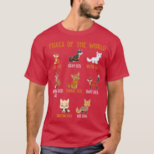 Füchse der Welt Funny Fox Animals Educational T-Shirt