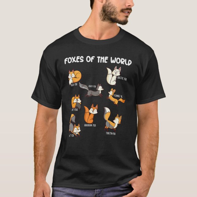 Füchse der Welt Funny Fox Animals Educational T-Shirt (Vorderseite)