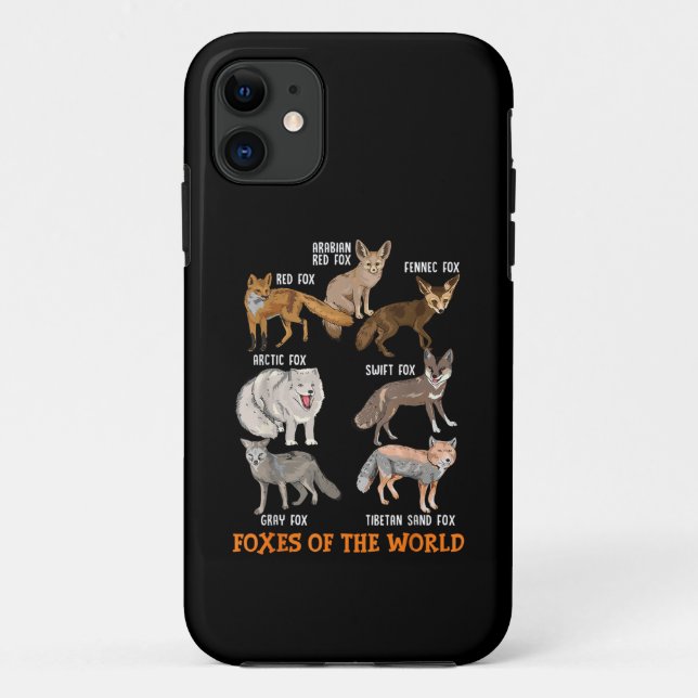 Füchse der Welt Funny Fox Stuff Tiere Educati Case-Mate iPhone Hülle (Rückseite)