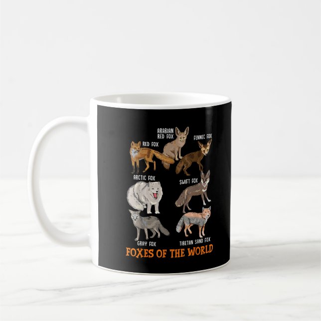 Füchse der Welt Funny Fox Stuff Tiere Educati Kaffeetasse (Links)