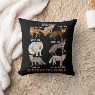 Füchse der Welt Funny Fox Stuff Tiere Educati Kissen