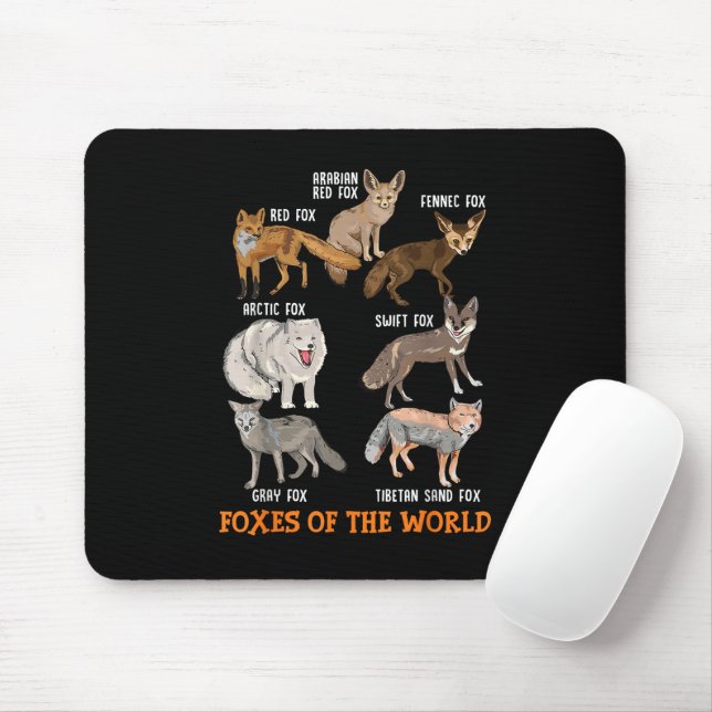 Füchse der Welt Funny Fox Stuff Tiere Educati Mousepad (Mit Mouse)