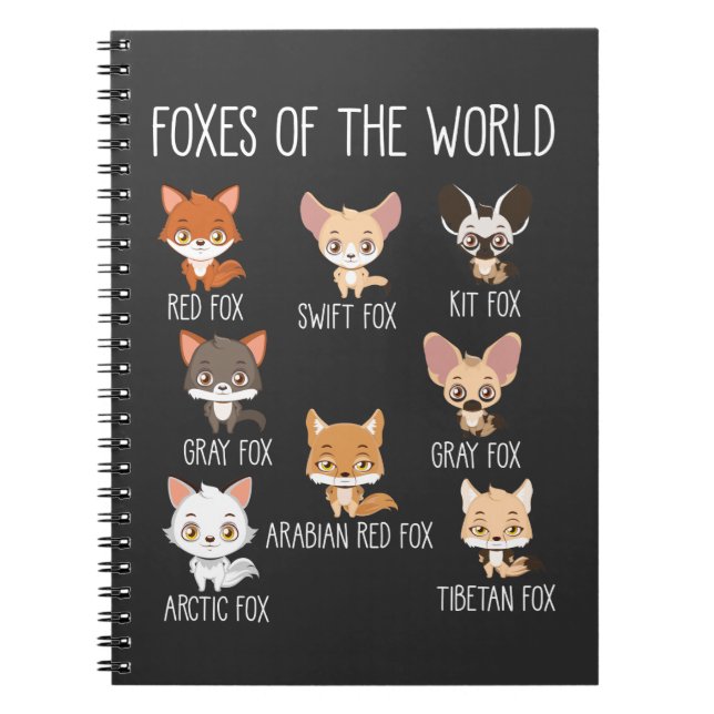 Füchse der Welt - Geschenk für Fox Lover Notizblock (Vorderseite)
