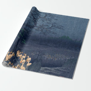 Füchse im Nachtschwärmer Vintage Ukiyo-e Japanis Geschenkpapier