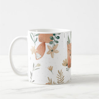 Füchse in Meadows: Aquarellfarben nahtlos Kaffeetasse