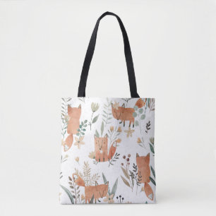 Füchse in Meadows: Aquarellfarben nahtlos Tasche