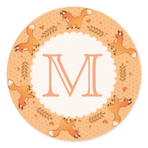 Füchse, Laurel und Herzkranz mit Monogramm