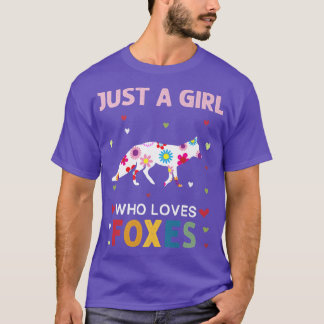 Füchse Lover Just a Girl, die Lieben den Daisy Flo T-Shirt