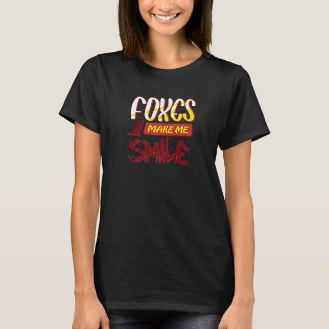 Füchse machen mich zum Lächeln des Naturwaldes T-Shirt (Vorderseite)
