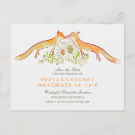 Füchse Save the Date Ankündigungspostkarte