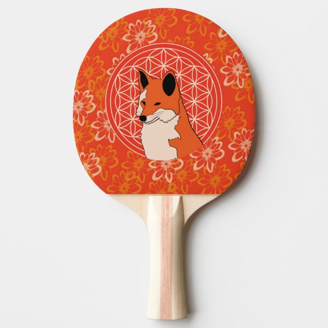 Füchse, tierisches Totem, Zen, Chakra, Blume des L Tischtennis Schläger (Vorderseite)