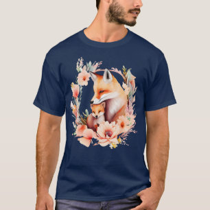 Füchse und Blume T-Shirt