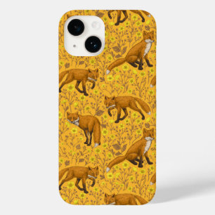 Füchse und Buttercups auf Orange Case-Mate iPhone 14 Hülle
