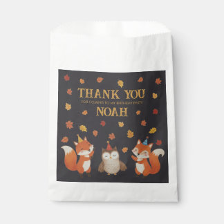 Füchse und Eule Wald Herbst Kindergeburtstagsfeier Geschenktütchen