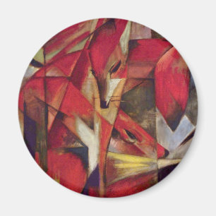 Füchse von Franz Marc, Vintage Abstracter Kubismus Magnet