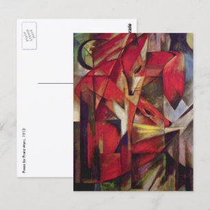 Füchse von Franz Marc, Vintage Abstrakte kubistisc Postkarte