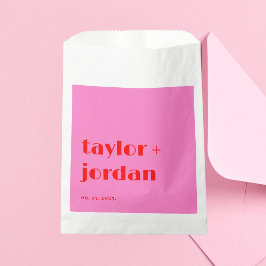 Fuchsfakte Kühne Typografie Rosa Rote Hochzeit Geschenktütchen