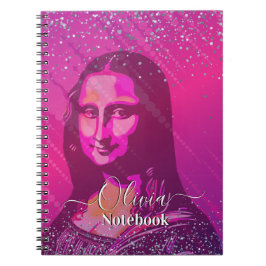 Fuchsia Abstract Mona Lisa Notizblock