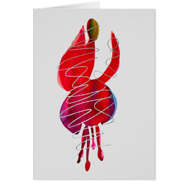 Fuchsia abstrait floral aquarelle (Devant)