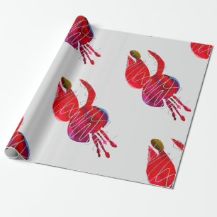 Fuchsia abstrakte Aquarellblüte Geschenkpapier