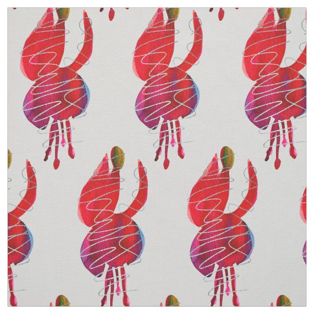 Fuchsia abstrakte Aquarellblüte Stoff (Muster)