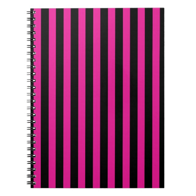 Fuchsia and black candy stripes notizblock (Vorderseite)