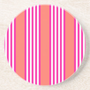 Fuchsia and living coral five stripes pattern getränkeuntersetzer