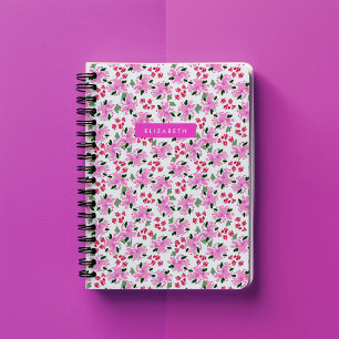 Fuchsia-Aquarell-Blumengarten personalisiert Notizblock