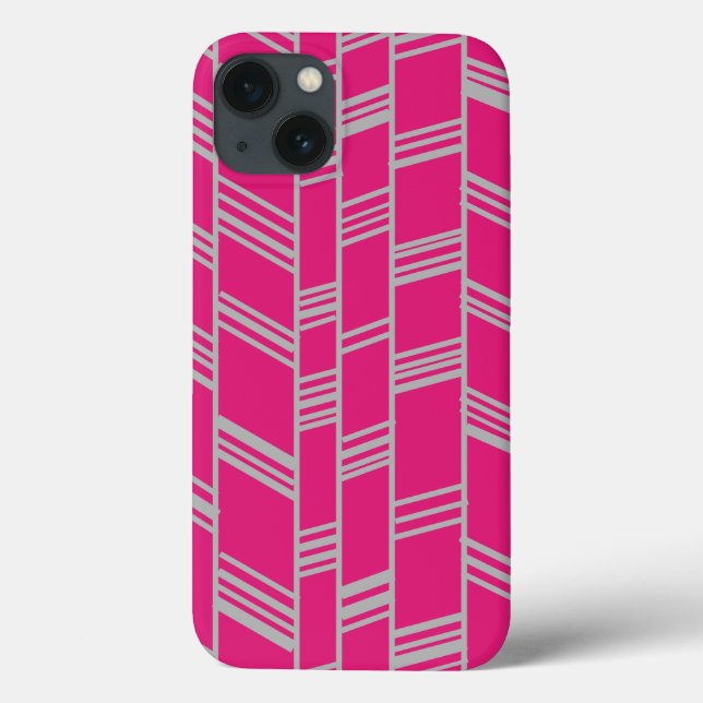 Fuchsia Art Deco Case-Mate iPhone Hülle (Rückseite)