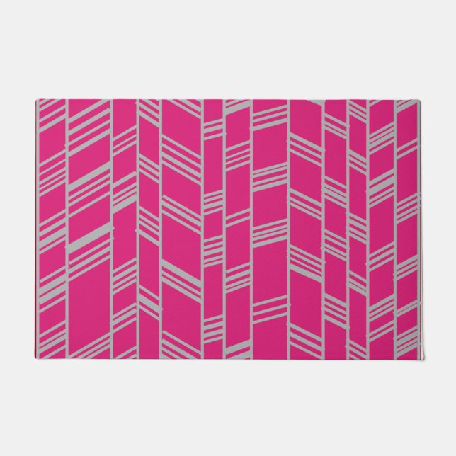 Fuchsia Art Deco Fußmatte (Vorderseite)