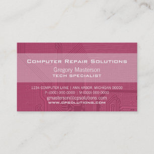 Fuchsia Beruflich Circuit Business Card Visitenkarte