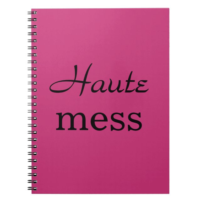 Fuchsia & Black Haute Mess Notebook Notizblock (Vorderseite)