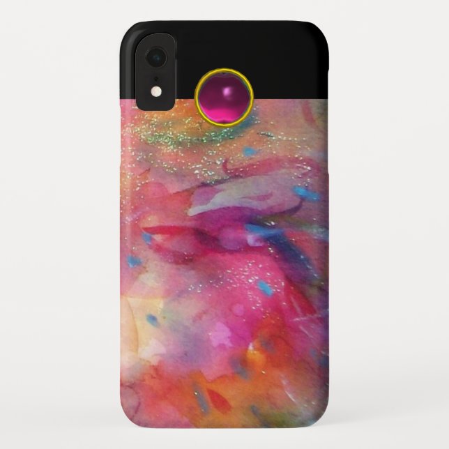 FUCHSIA BLAUE ABSTRAKT Pink Amethyst Gemstone Case-Mate iPhone Hülle (Rückseite)